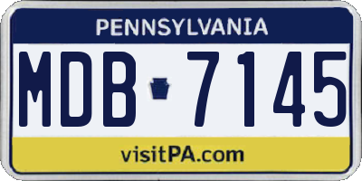 PA license plate MDB7145