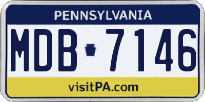 PA license plate MDB7146