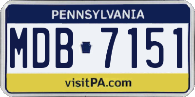 PA license plate MDB7151