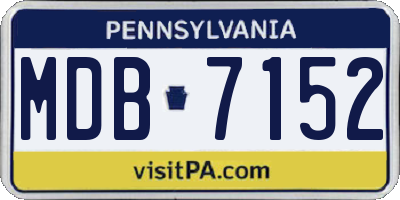 PA license plate MDB7152
