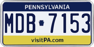 PA license plate MDB7153
