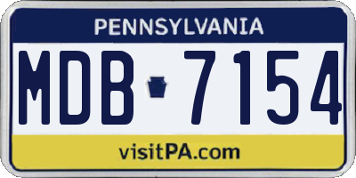 PA license plate MDB7154