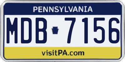PA license plate MDB7156