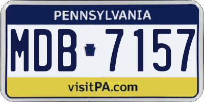 PA license plate MDB7157