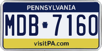 PA license plate MDB7160