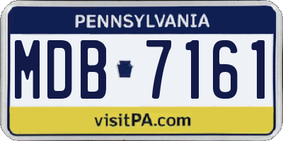 PA license plate MDB7161