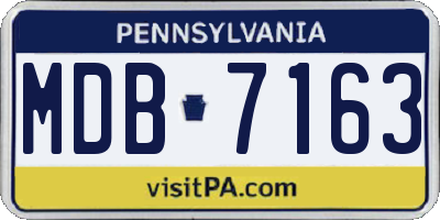 PA license plate MDB7163