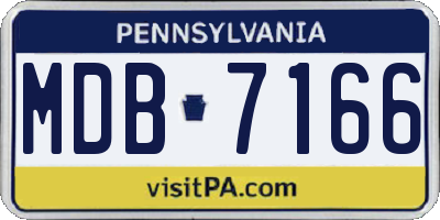 PA license plate MDB7166