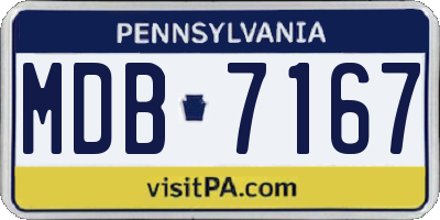 PA license plate MDB7167