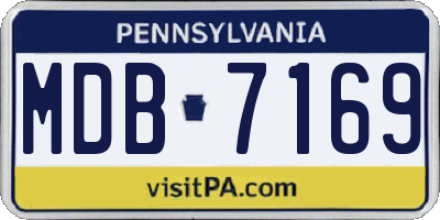 PA license plate MDB7169