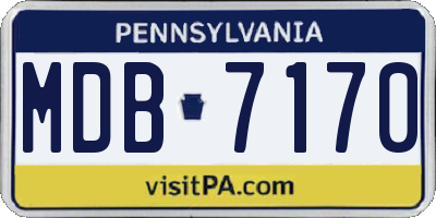 PA license plate MDB7170