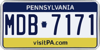 PA license plate MDB7171