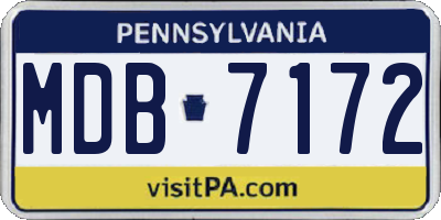PA license plate MDB7172
