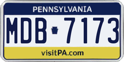 PA license plate MDB7173