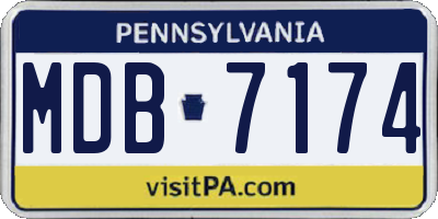 PA license plate MDB7174