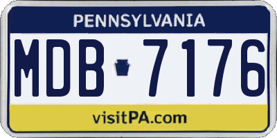 PA license plate MDB7176