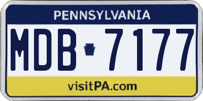 PA license plate MDB7177