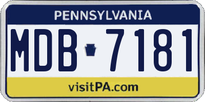 PA license plate MDB7181
