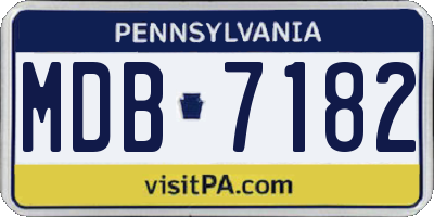 PA license plate MDB7182