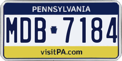 PA license plate MDB7184