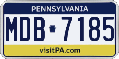 PA license plate MDB7185