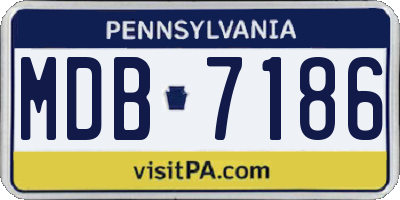 PA license plate MDB7186