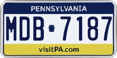 PA license plate MDB7187