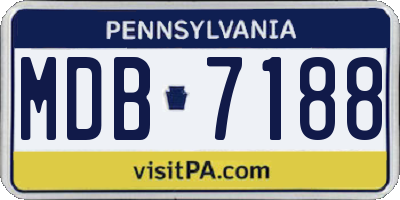 PA license plate MDB7188