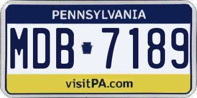 PA license plate MDB7189