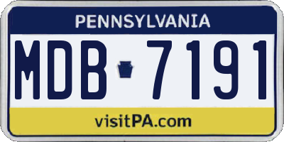 PA license plate MDB7191