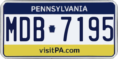 PA license plate MDB7195