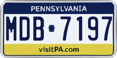 PA license plate MDB7197