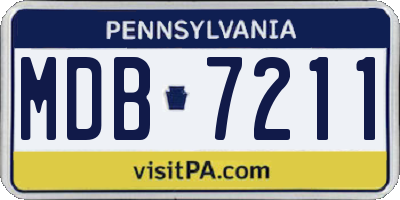 PA license plate MDB7211