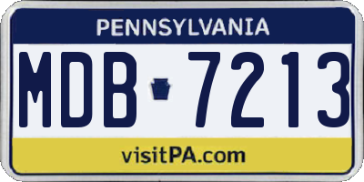 PA license plate MDB7213