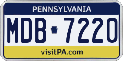 PA license plate MDB7220