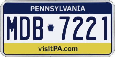 PA license plate MDB7221
