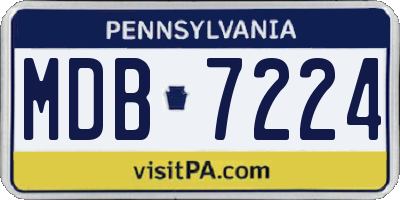 PA license plate MDB7224