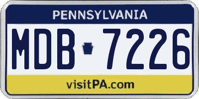 PA license plate MDB7226