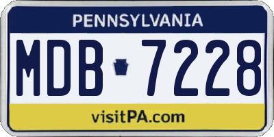 PA license plate MDB7228