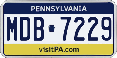 PA license plate MDB7229