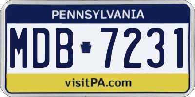 PA license plate MDB7231