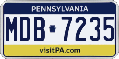 PA license plate MDB7235