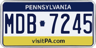 PA license plate MDB7245