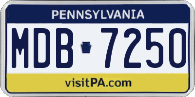 PA license plate MDB7250
