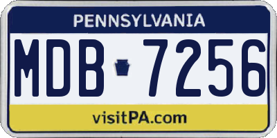 PA license plate MDB7256