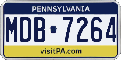 PA license plate MDB7264