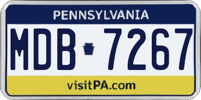 PA license plate MDB7267