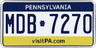 PA license plate MDB7270