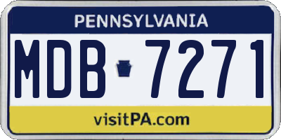 PA license plate MDB7271