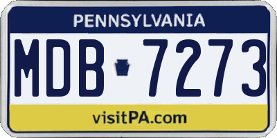 PA license plate MDB7273